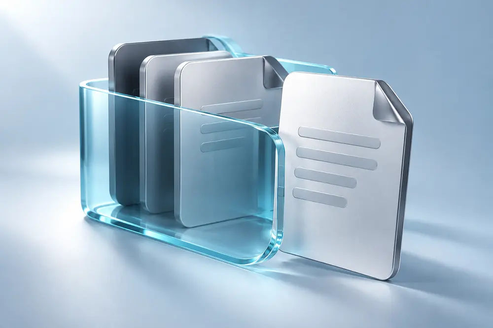 A bounded collection of documents with one permitted reference accessible.
