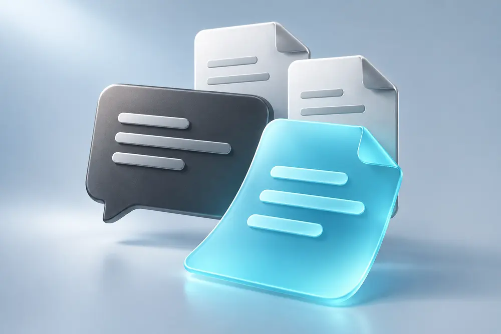 A customer message with supporting source documents and a prepared response.